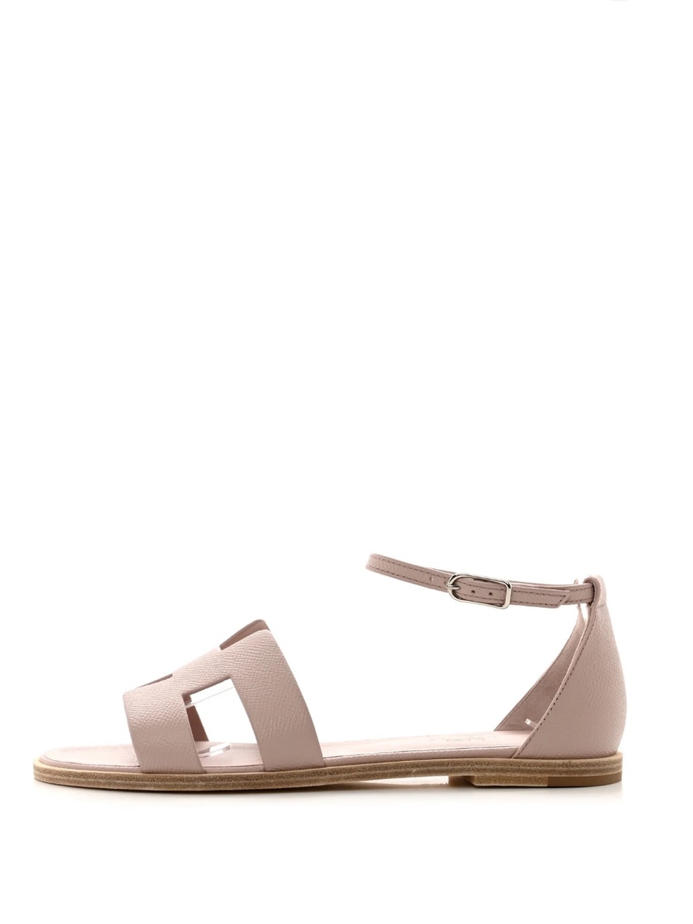 Hermes Santorini Sandal in Rose Porcelaine Epsom Leather